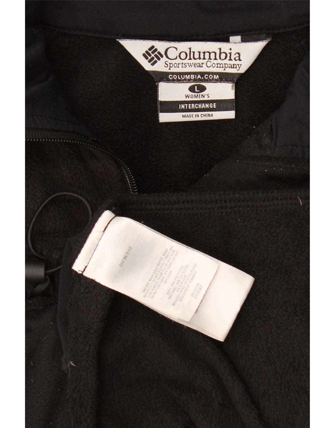 Columbia Womens Interchange Fleece Jacket UK 16 Large Black Polyester