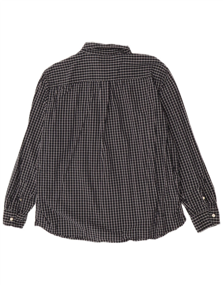 Chaps Herre Custom Fit skjorte 2XL sort ternet bomuld