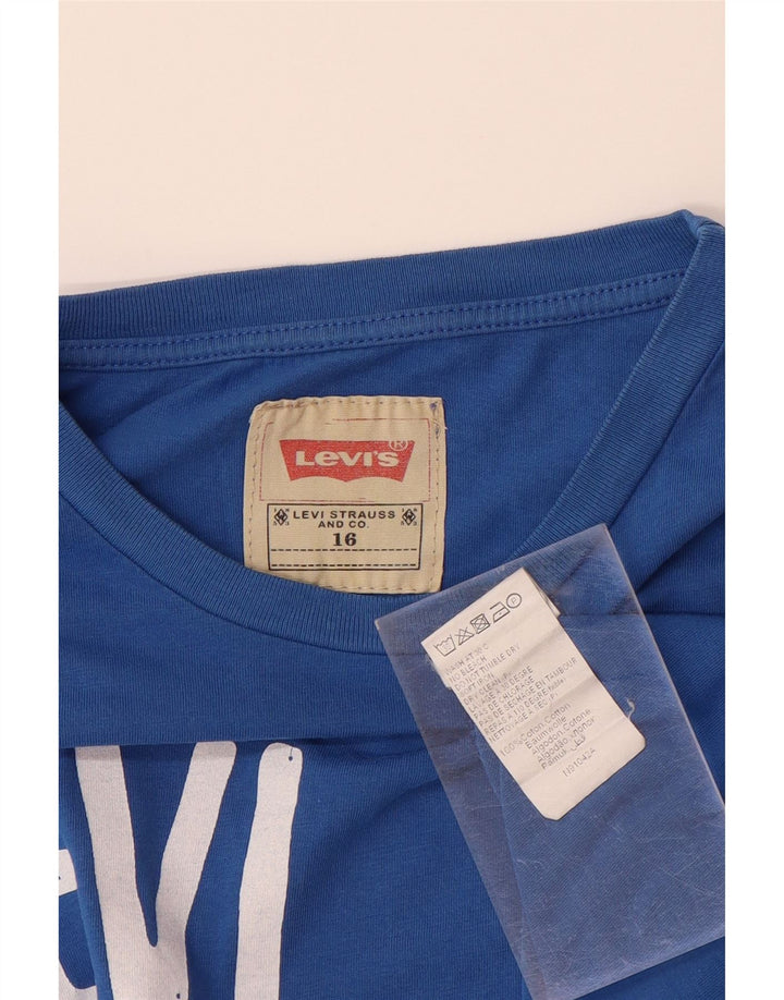 LEVI'S drenge grafisk t-shirt top 15-16 år blå bomuld