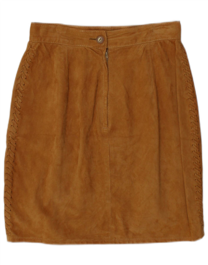 Vintage dame ruskind nederdel IT 42 Medium W28 beige læder