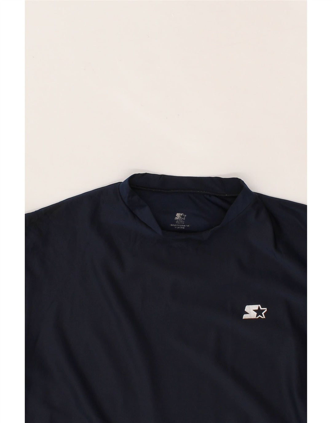 STARTER Mens T-Shirt Top Small Navy Blue Polyester Vintage Starter and Second-Hand Starter from Messina Hembry 