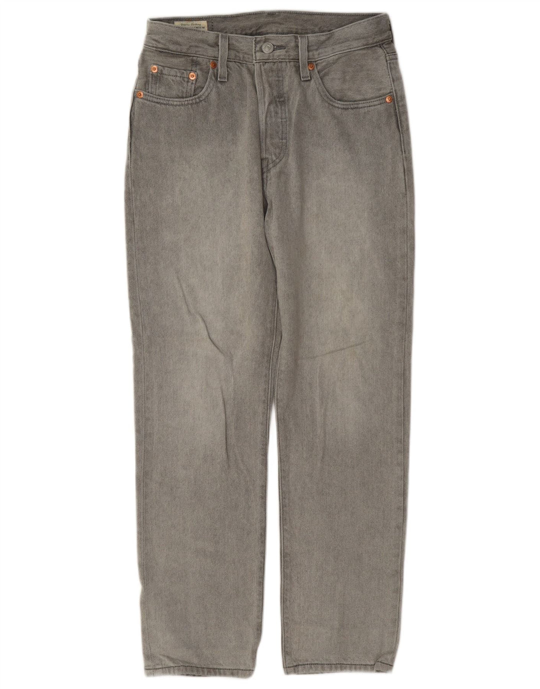 Levi's Dame 501 Straight Jeans W25 L28 Grå Bomuld