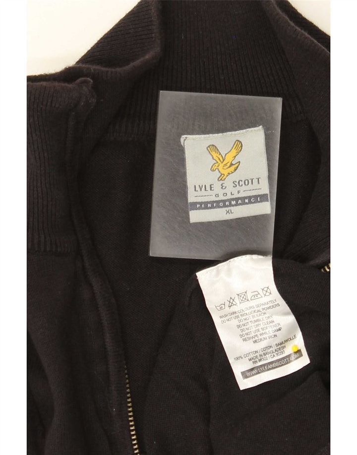 Lyle & Scott Herre sweater med lynlåshals XL sort bomuld