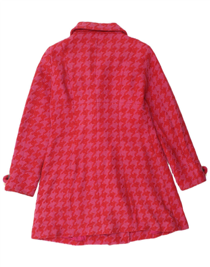 Ness Dame Duffle Coat UK 8 Small Pink Houndstooth Uld
