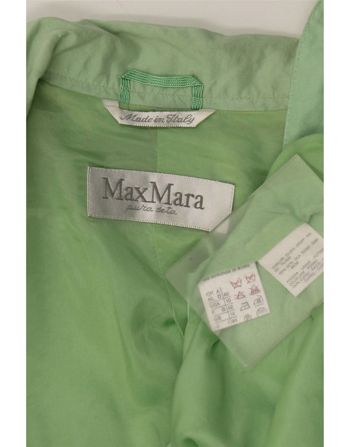 Max Mara Dame 1 Knap Blazer Jakke UK 14 Medium Grøn Silke
