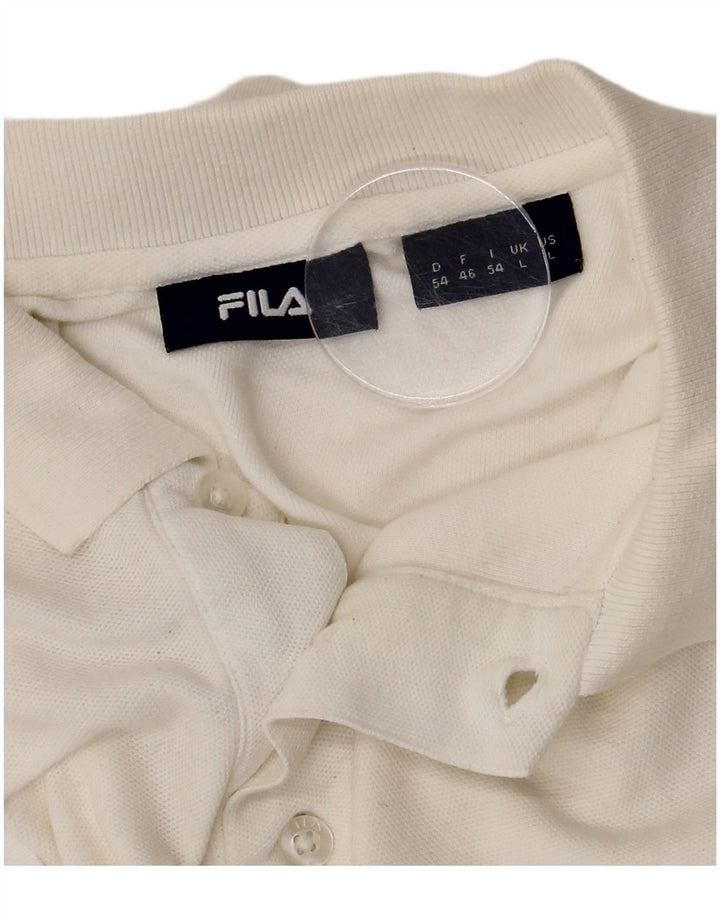 Fila Herre Polo Shirt Large White