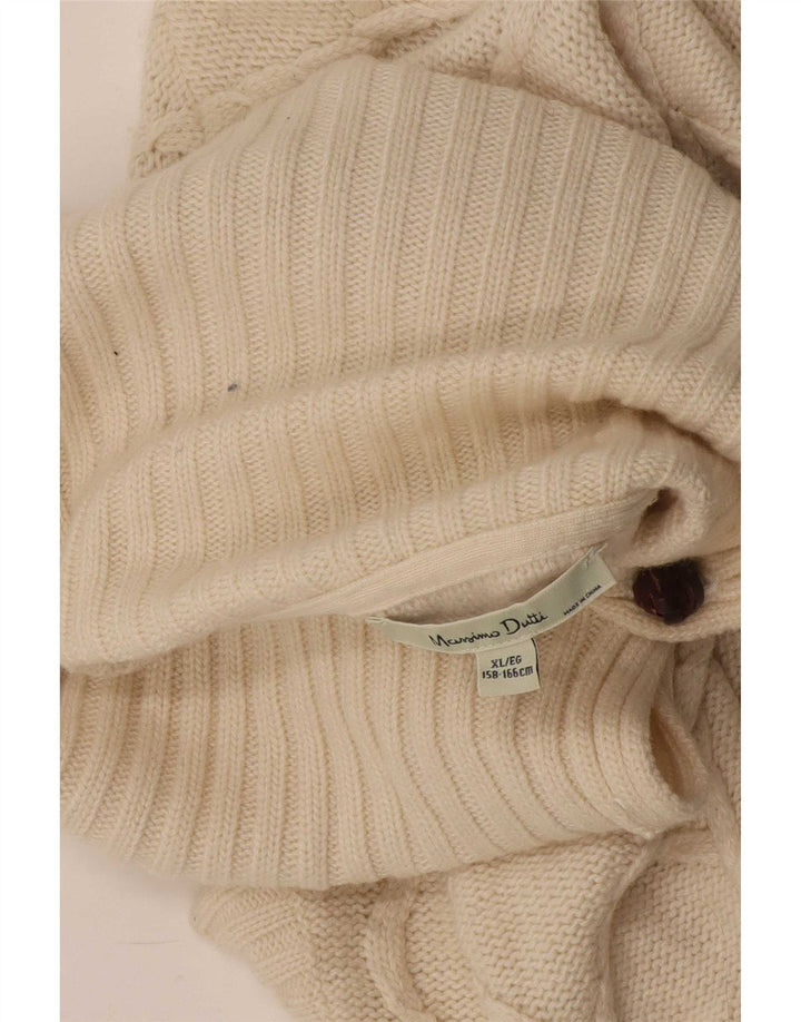 Massimo Dutti Dame Roll Neck Poncho Jumper UK 18 XL Hvid