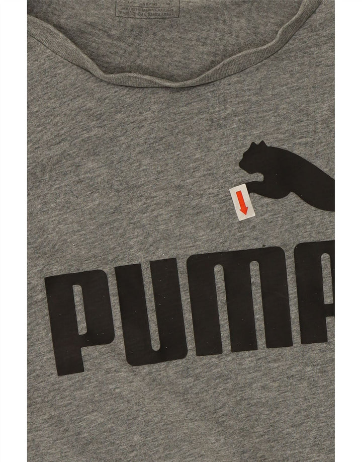 PUMA Mens Graphic T-Shirt Top Medium Grey Cotton Vintage Puma and Second-Hand Puma from Messina Hembry 