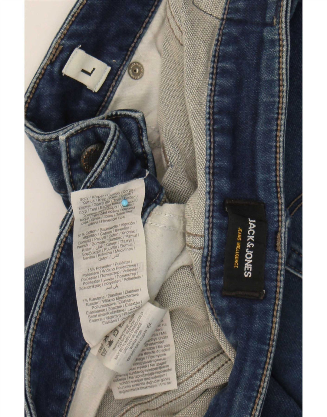 Jack & Jones denimshorts til mænd store W34 blå bomuld