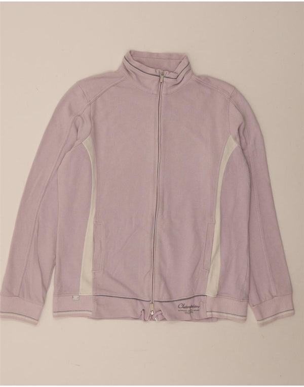 Champion Dame Easy Fit træningsdragt Topjakke UK 18 XL Lilla Colourblock
