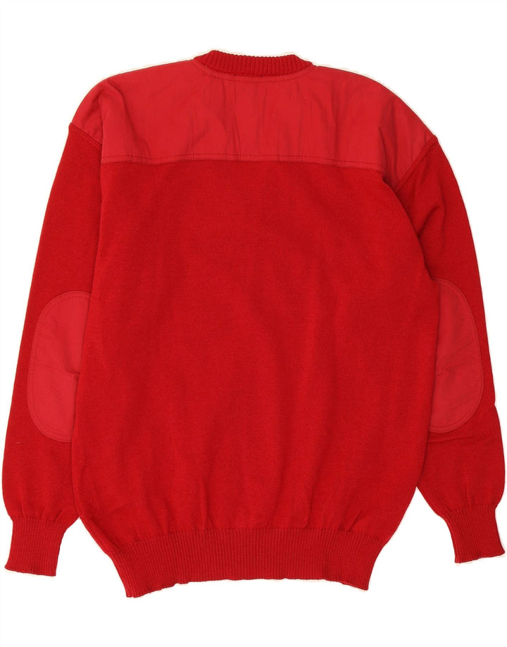 AMERIGO VESPUCCI Mens V-Neck Jumper Sweater Medium Red Wool Vintage Amerigo Vespucci and Second-Hand Amerigo Vespucci from Messina Hembry 