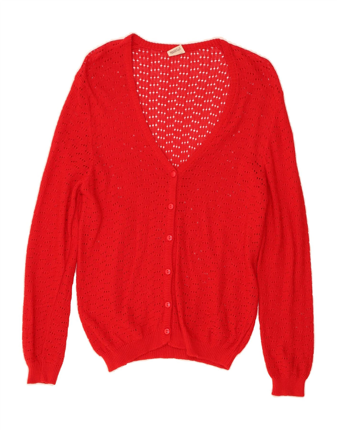 VINTAGE Womens Cardigan Sweater IT 44 Medium Red Vintage Vintage and Second-Hand Vintage from Messina Hembry 