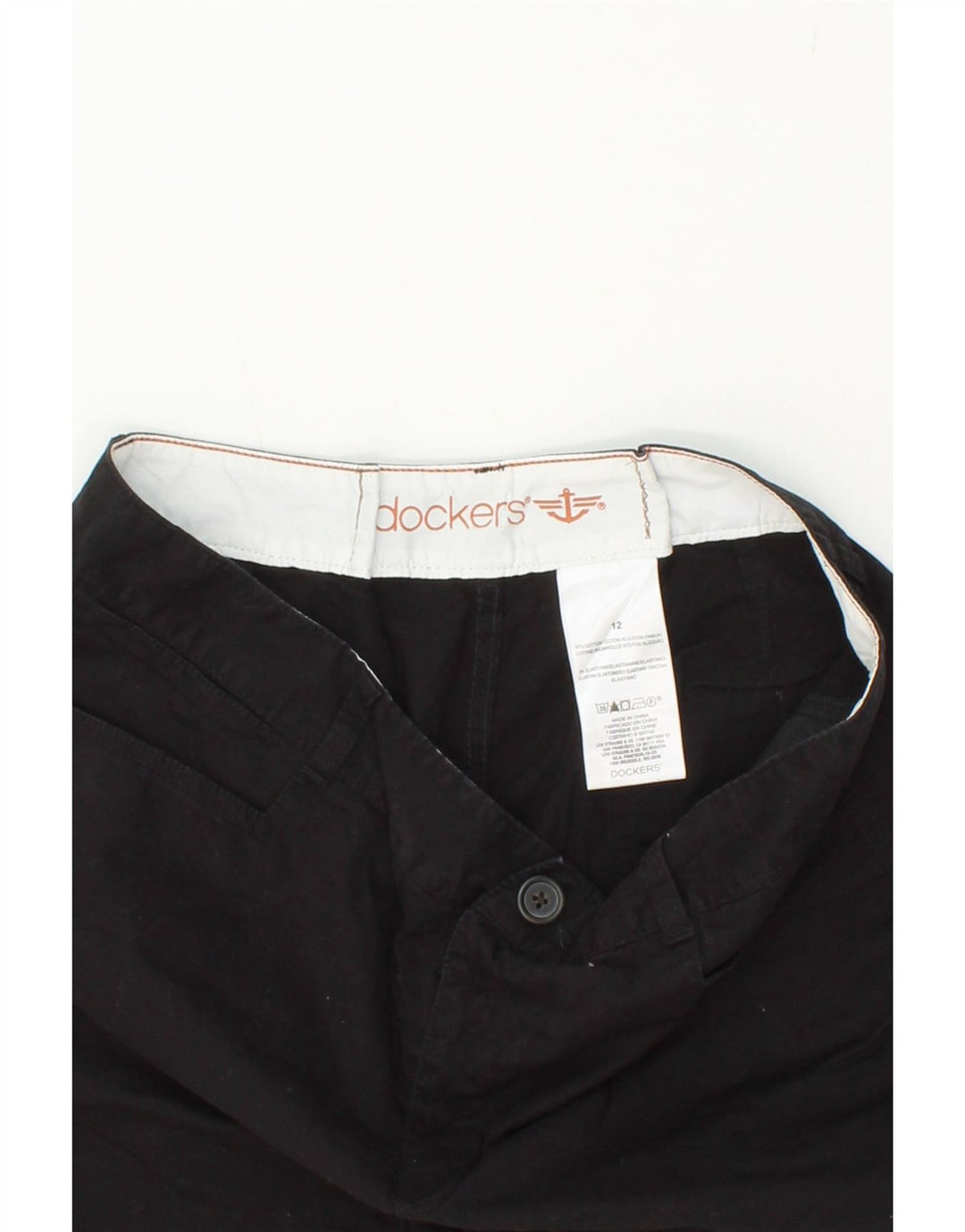 DOCKERS Womens Chino Shorts US 12 Large W32  Black Cotton Vintage Dockers and Second-Hand Dockers from Messina Hembry 