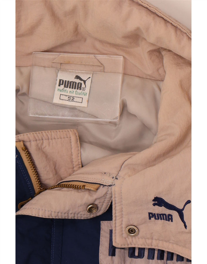 Puma Herre grafisk polstret frakke IT 52 XL Marineblå Colourblock Polyamid