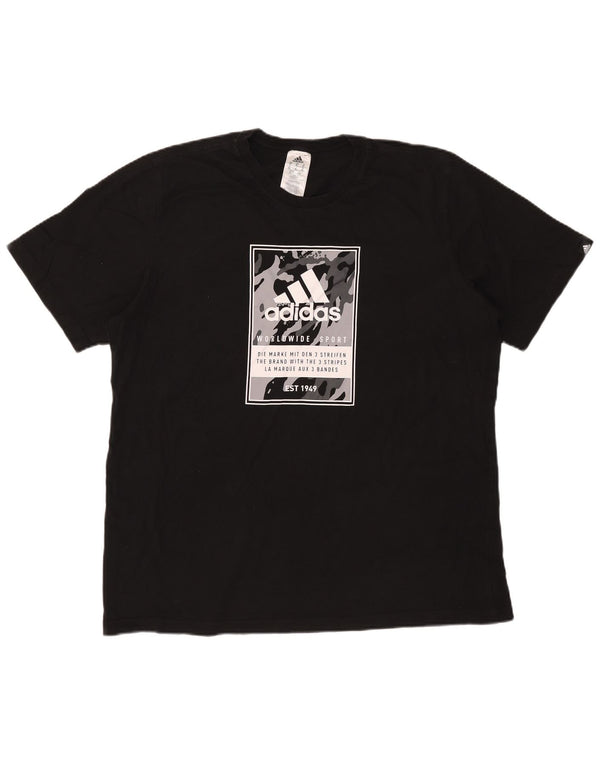 Adidas Herre grafisk T-shirt top XL sort bomuld