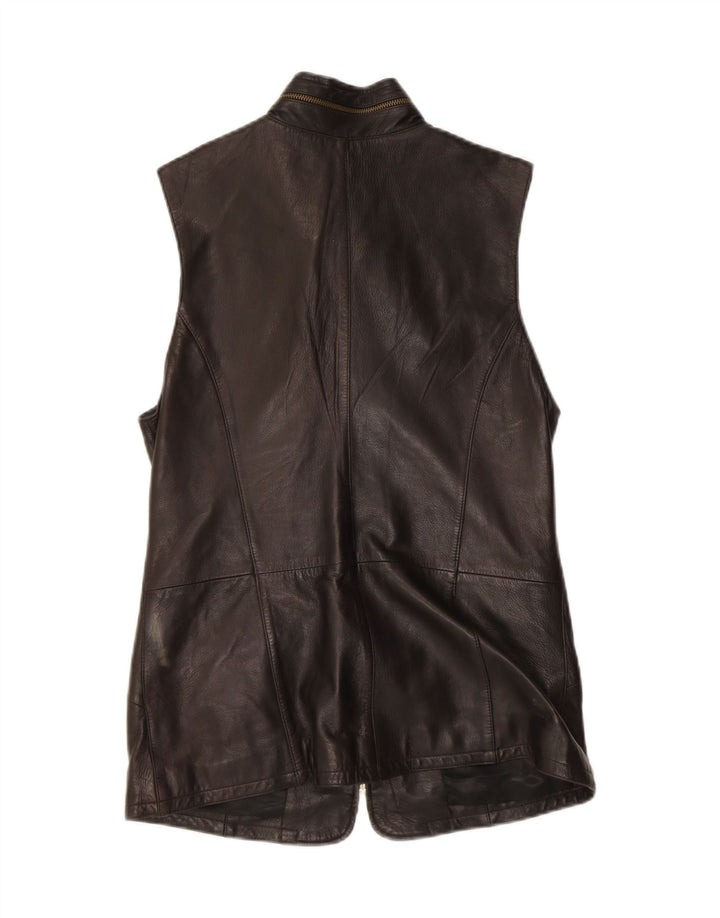OTTO KERN Womens Leather Gilet UK 10 Small Black Vintage Otto Kern and Second-Hand Otto Kern from Messina Hembry 