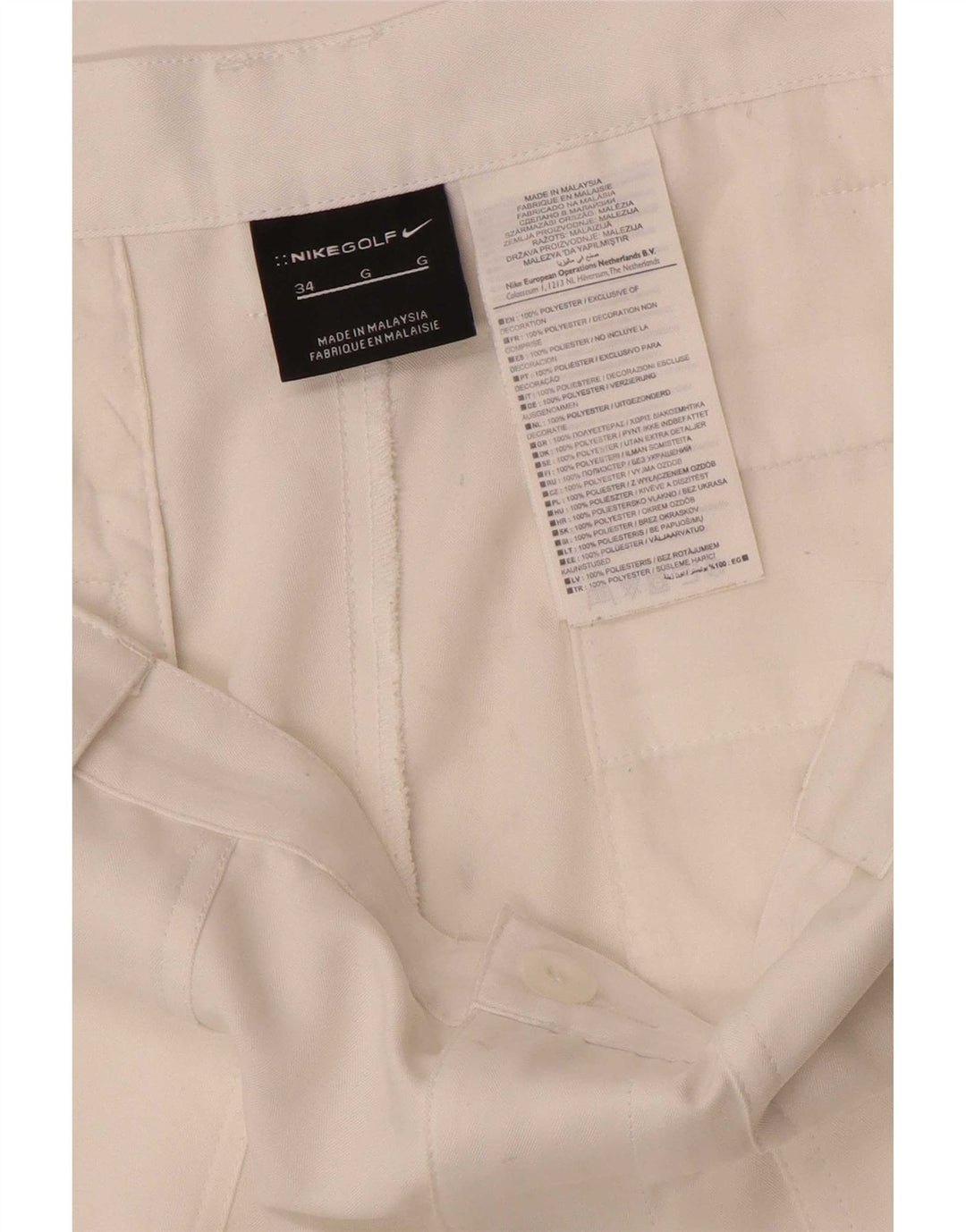 Nike Chino Shorts til mænd W34 Large White Polyester