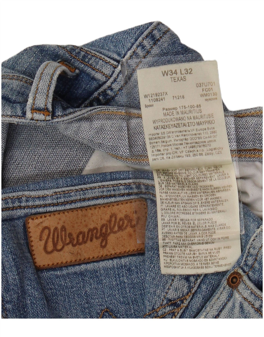 WRANGLER Herre Texas Straight Jeans W34 L32 Blå Bomuld