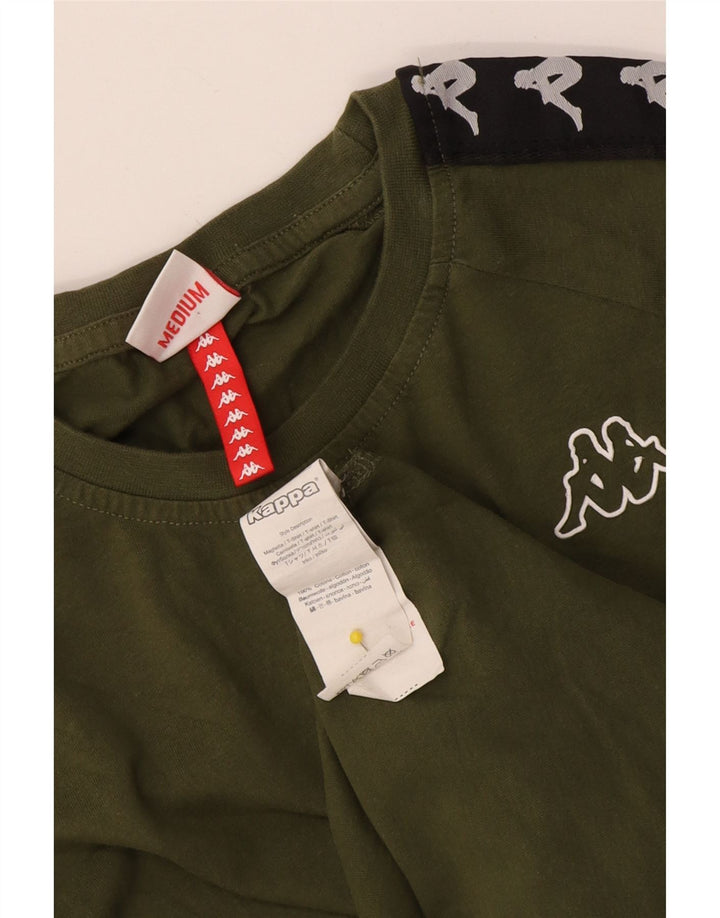 Kappa Herre grafisk T-shirt Top Medium Grøn Colourblock Bomuld