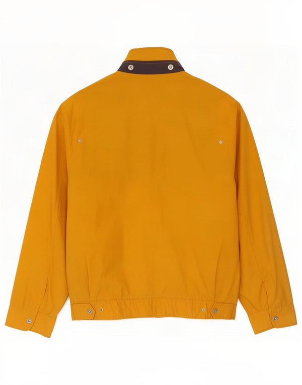 Vintage Mens Hooded Rain Jacket UK 38 Medium Yellow Cotton