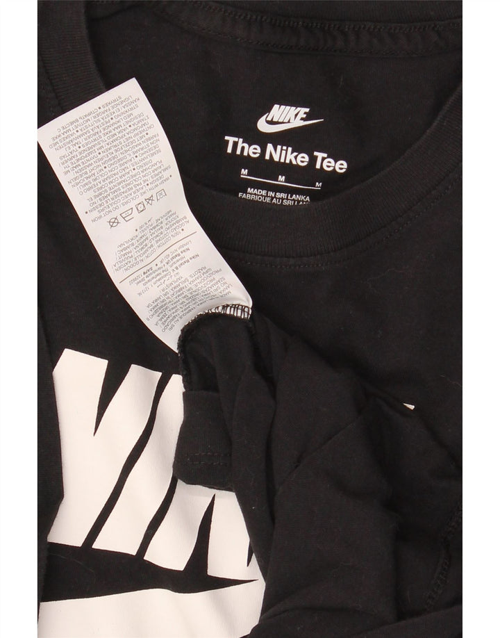 NIKE Mens Graphic T-Shirt Top Medium Black Cotton