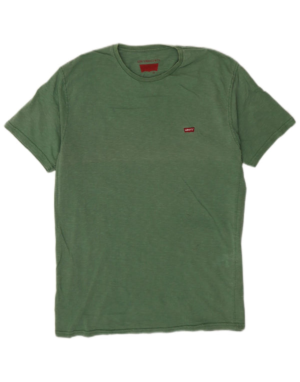 Levi's Herre T-shirt Top Medium Grøn Flecked Bomuld