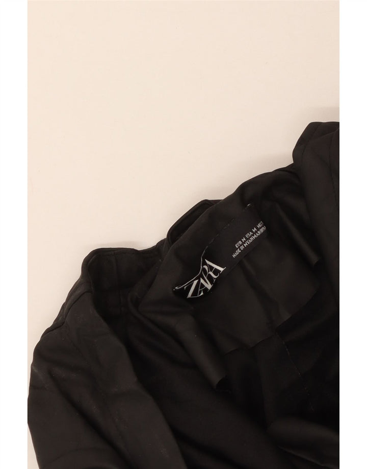 Zara Regnfrakke med hætte til kvinder UK 14 Medium Sort