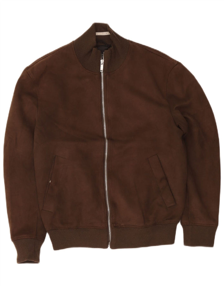 Zara Herre Bomber Jacket UK 38 Medium Brun Polyester