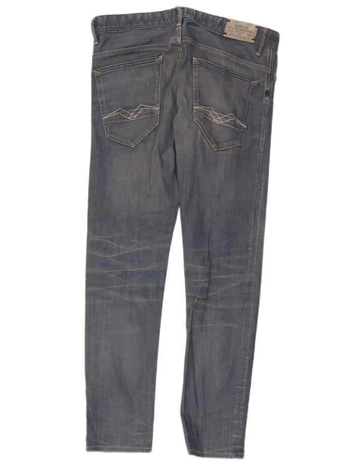 Replay Herre Slim Jeans W33 L32 Blå Bomuld
