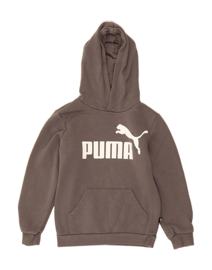 PUMA Boys Graphic Hoodie Jumper 9-10 Years Medium  Grey Cotton Vintage Puma and Second-Hand Puma from Messina Hembry 