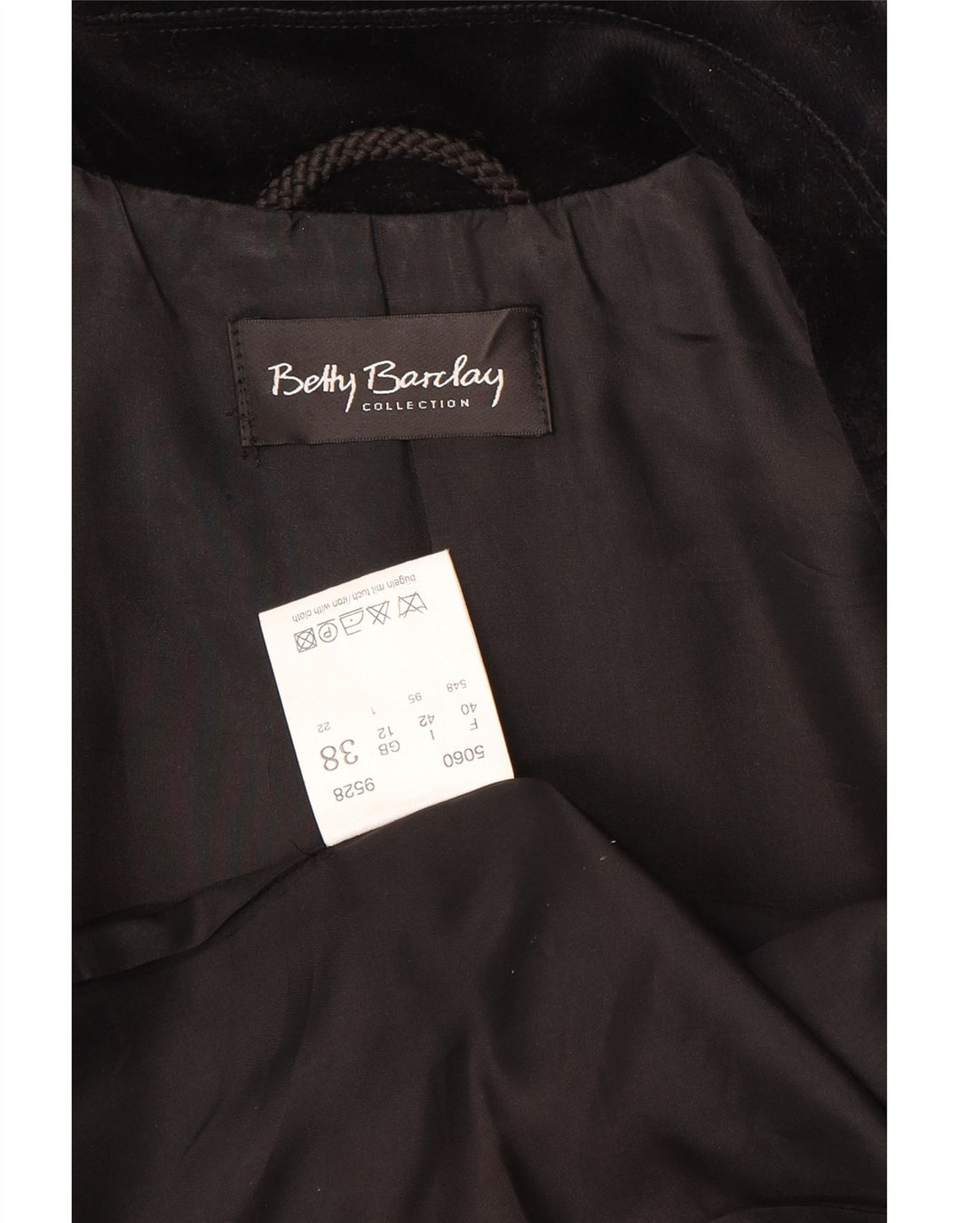 Betty Barclay Dame 3 Button Blazer Jacket UK 12 Medium Black Floral