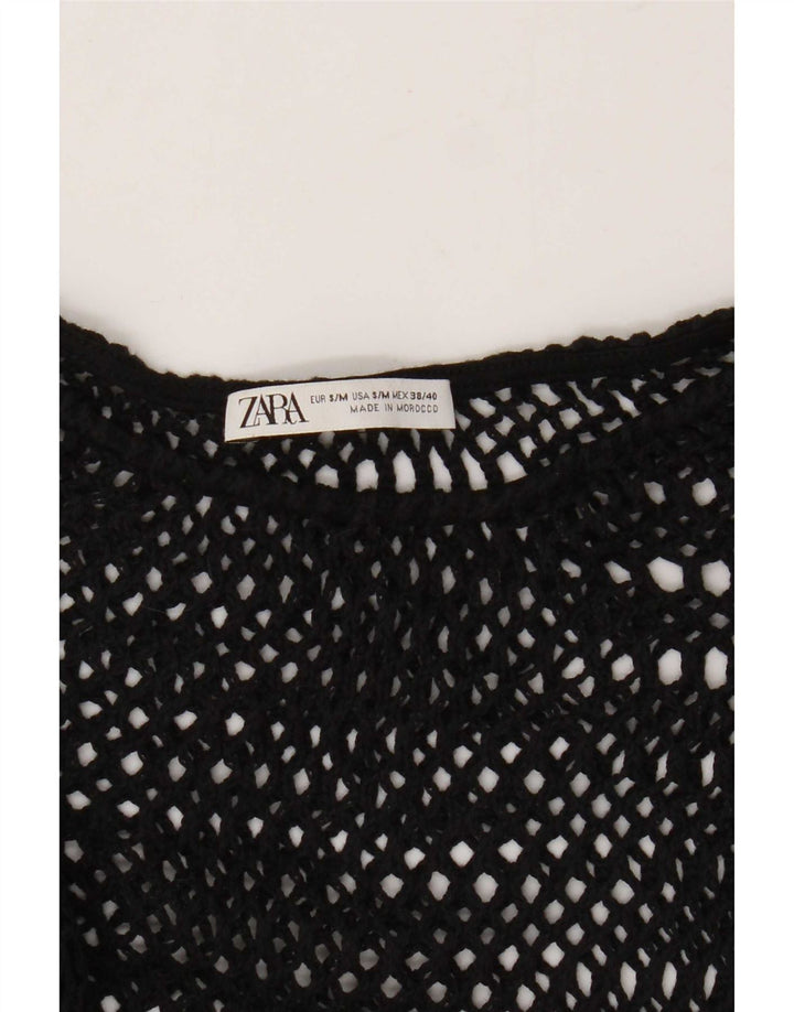 Zara Damehæklet See Through Top UK 10 Small Black
