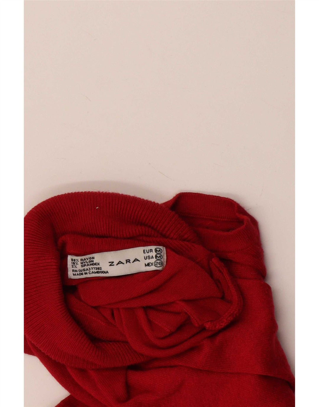 Zara Dame Vest Tank Top UK 12 Medium Red Rayon