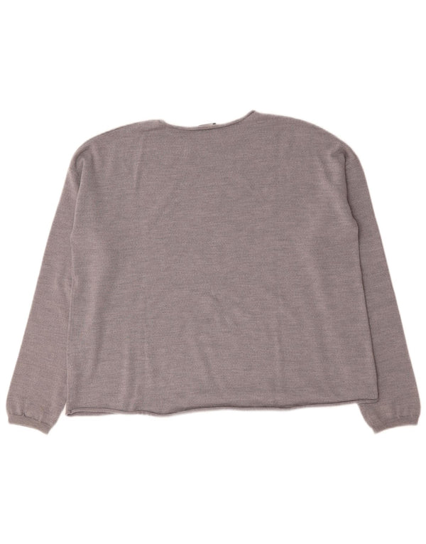 Aspesi Dame Boat Neck Jumper Sweater UK 16 Large Grey Wool