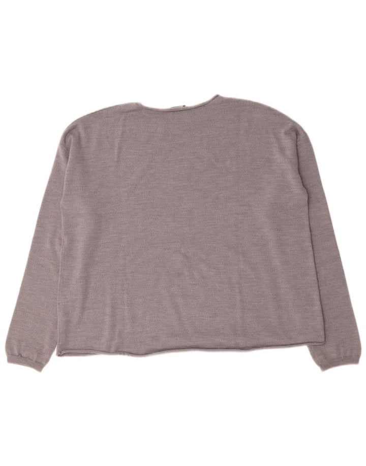 Aspesi Dame Boat Neck Jumper Sweater UK 16 Large Grey Wool