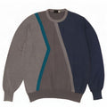 Vintage Herre rund hals sweater IT 52 stor grå farveblok