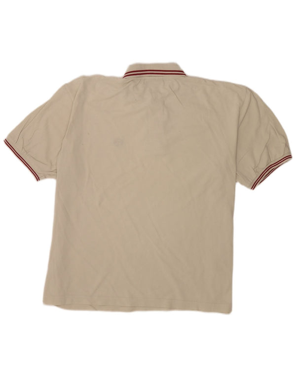 Sergio Tacchini herre poloshirt 2XL Off White Stribet bomuld
