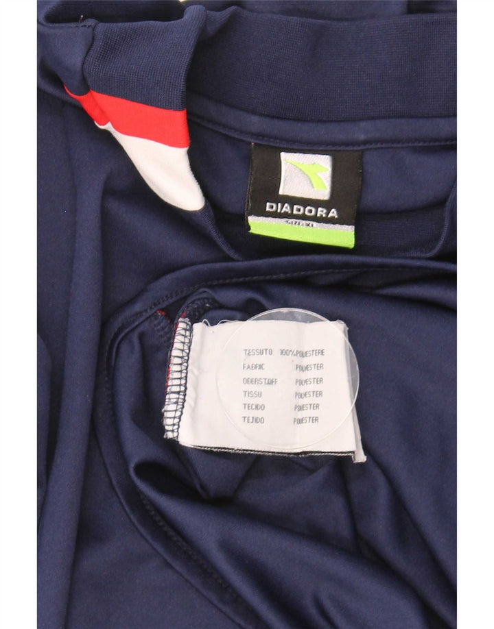 Diadora Herre Top Langærmet XL Navy Blue Colourblock Polyester