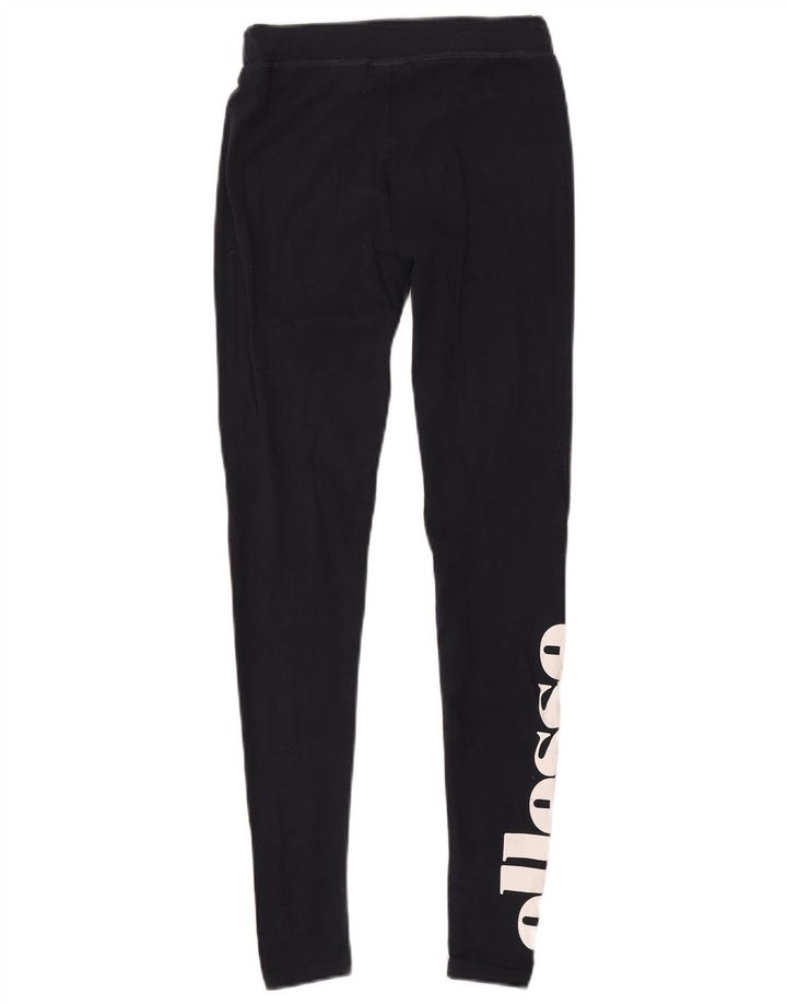 ELLESSE Grafiske Leggings til kvinder UK 8 Små marineblå bomuld