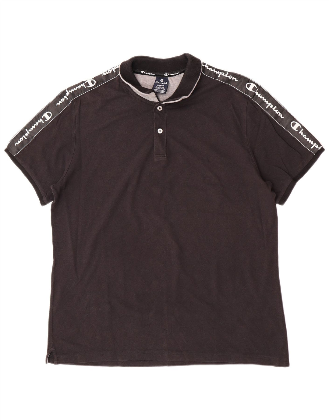 Champion Herre Grafisk Polo Shirt Large Sort