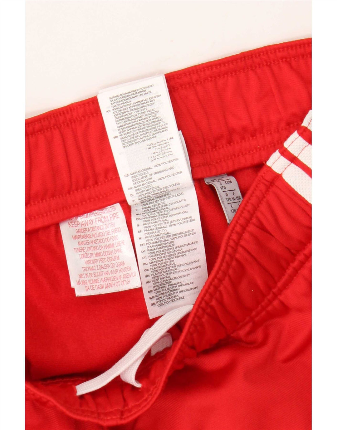 Adidas Drenge Træningsdragt Bukser Joggers 14-15 År Rød Polyester