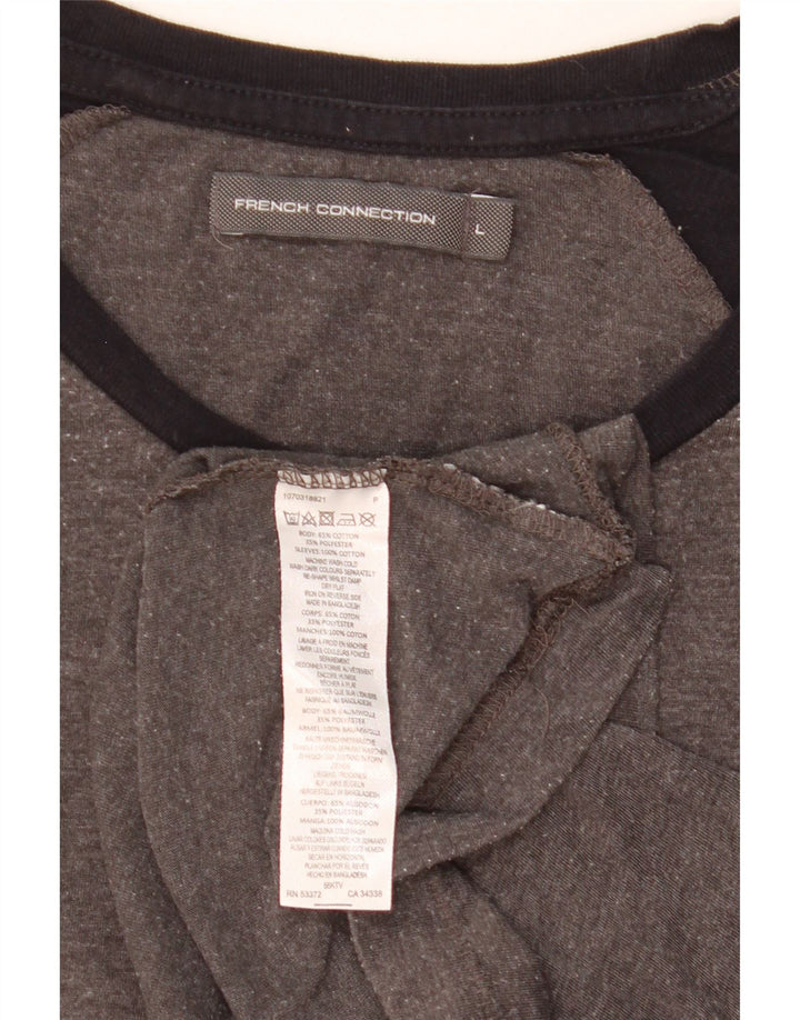FRANSK FORBINDELSE Herre T-shirt Top Stor Grå Colourblock Bomuld