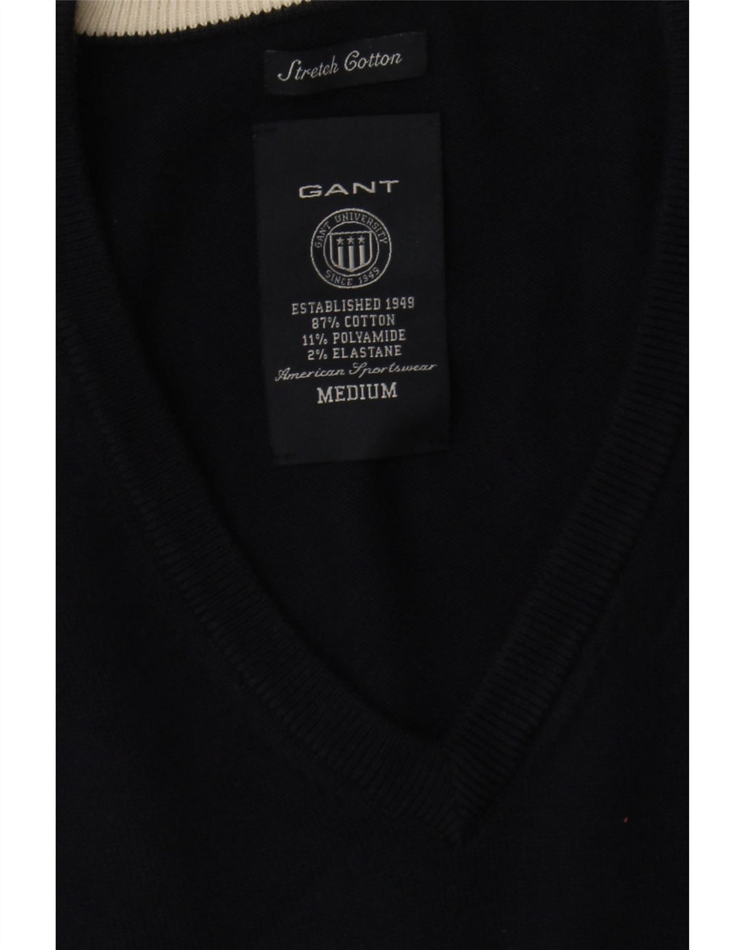 Gant Herre V-hals sweater Medium Marineblå Colourblock Bomuld