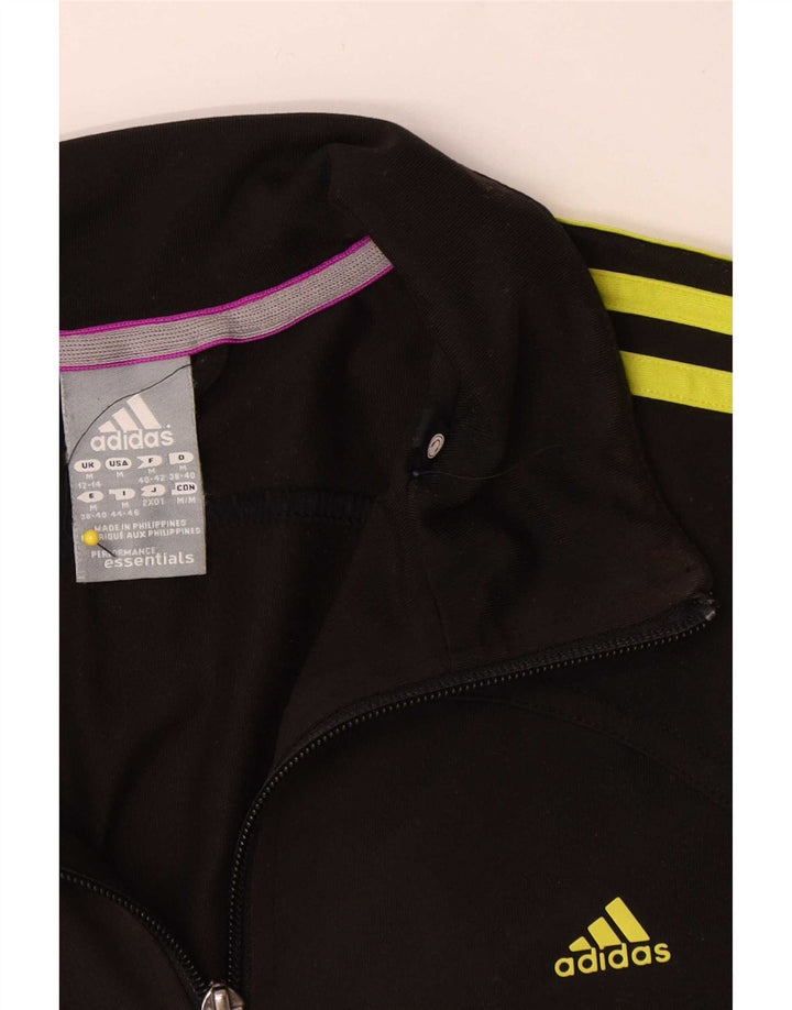 Adidas træningsdragt topjakke til kvinder UK 12/14 Medium Black Polyester
