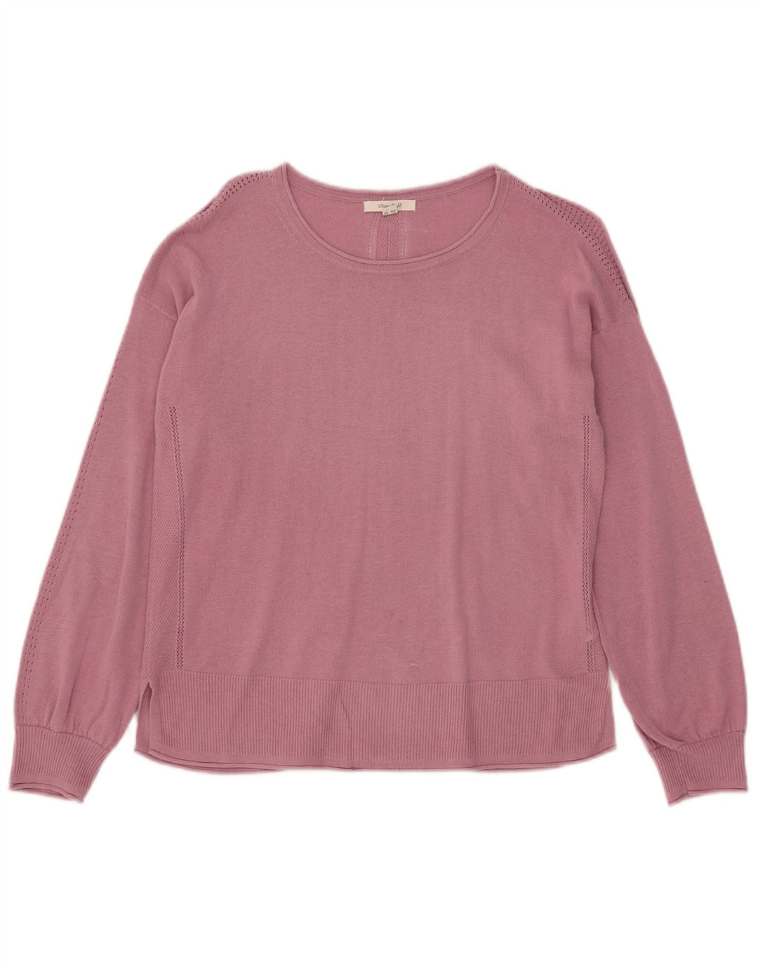 White Stuff Womens Boat Neck Jumper Sweater UK 12 Medium Pink Bomuld