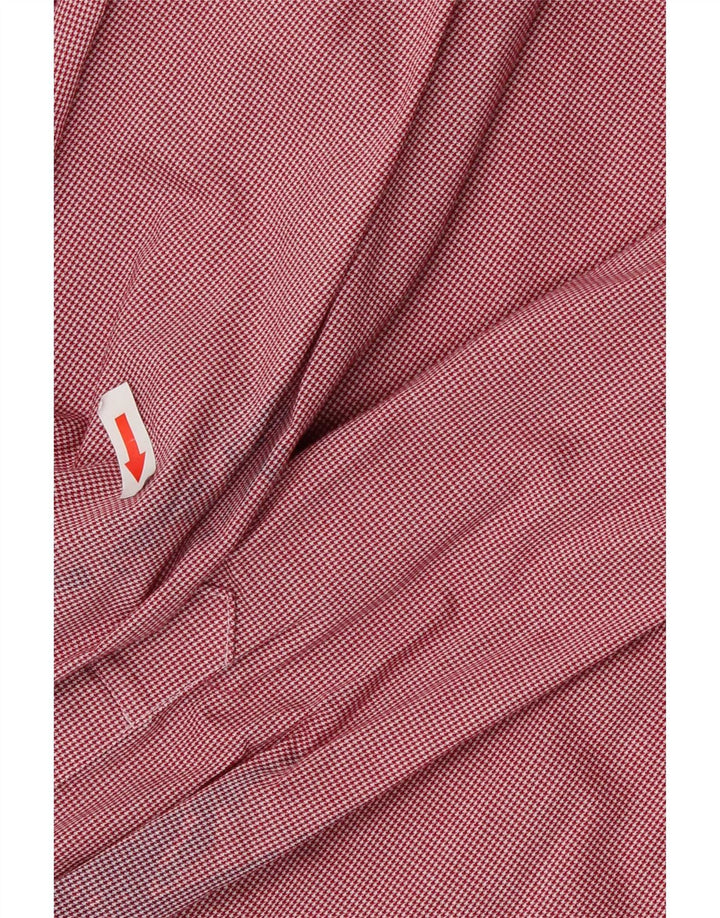 Tommy Hilfiger Herre Flex Slim Fit skjorte str. 16 Large Red Houndstooth