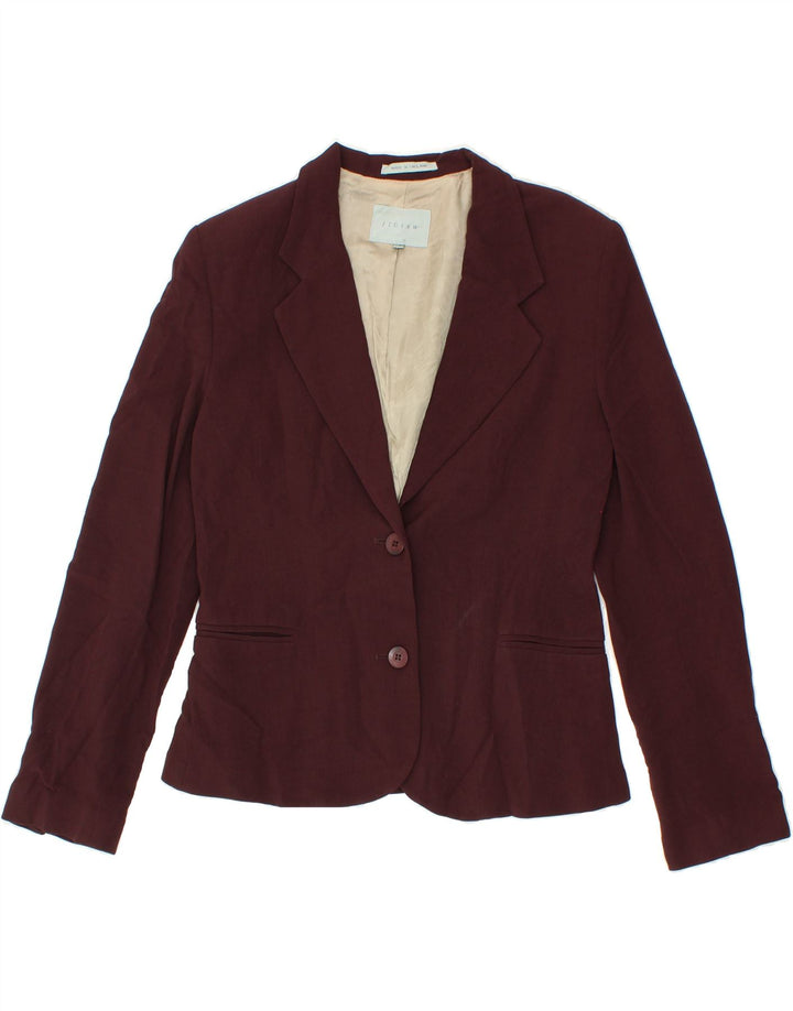 JIGSAW Womens 2 Button Blazer Jacket UK 12 Medium Burgundy Wool Vintage Jigsaw and Second-Hand Jigsaw from Messina Hembry 