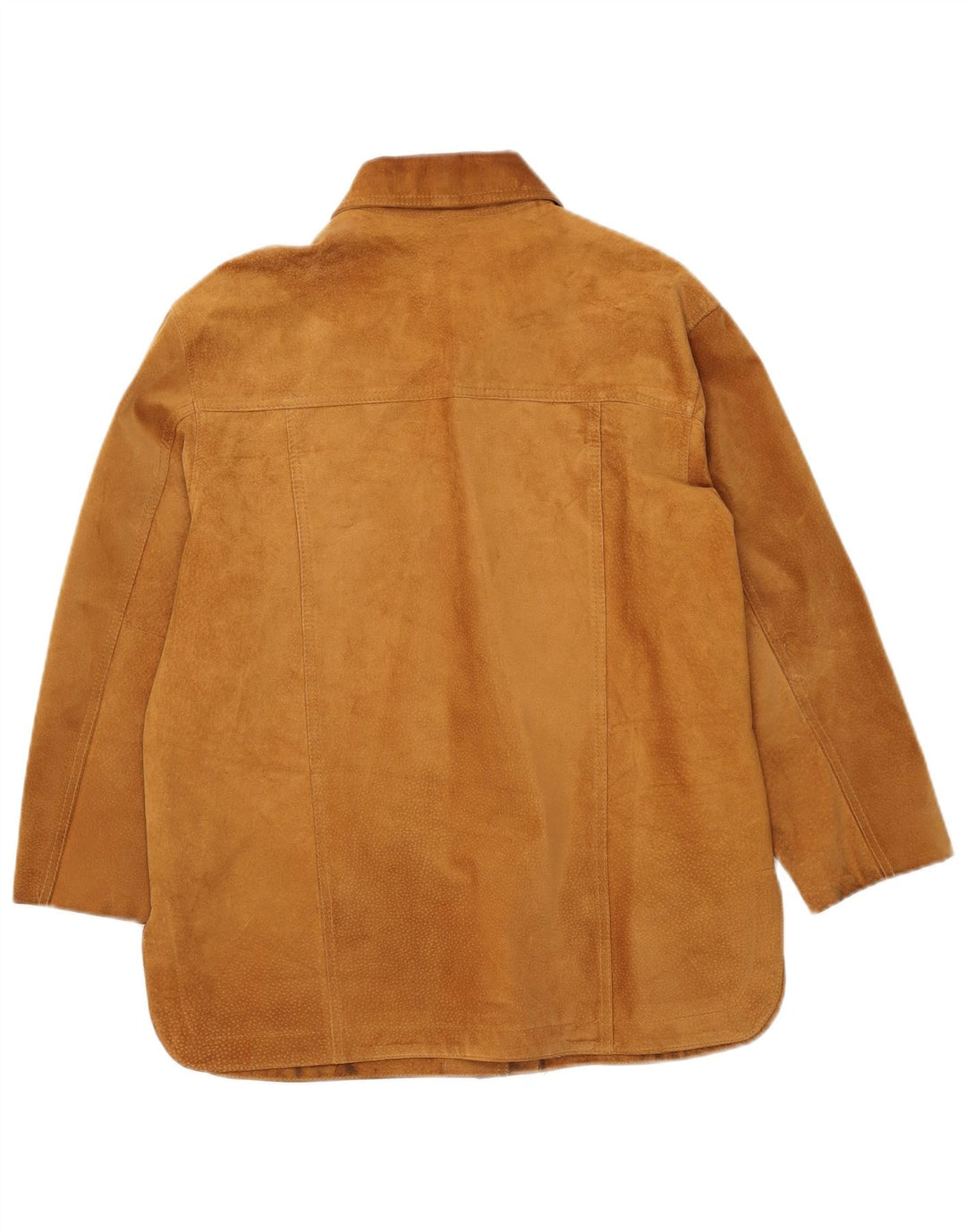 VINTAGE Dame ruskindsjakke IT 42 Medium Beige Læder