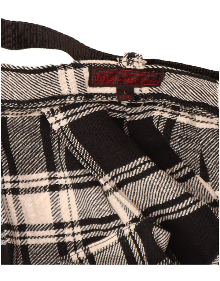 INTER-MODEN A-line nederdel til kvinder EU 40/42 Large W32 sort plaid