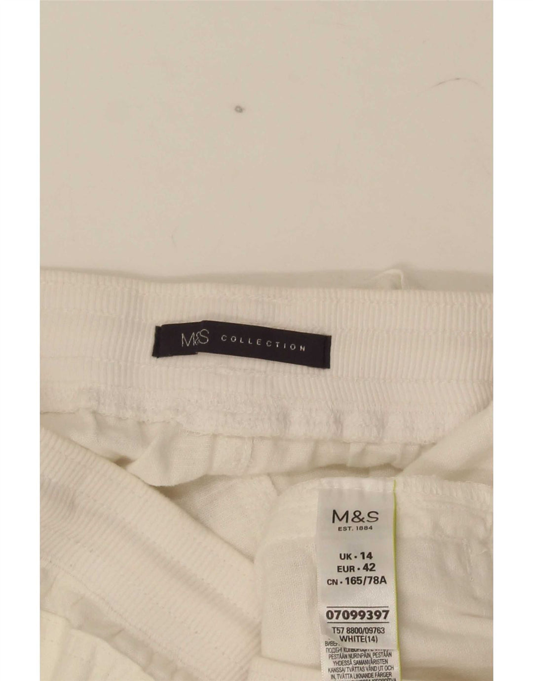 Marks & Spencer lige nederdel til kvinder UK 14 Large W32 White Flax